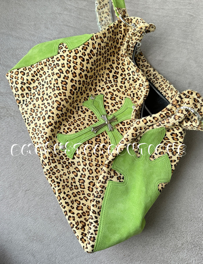 NIGO Chrome Hearts Women's Leopard Print Cowhide Leather Shoulder Crossbody Bag Bags #nigo99543