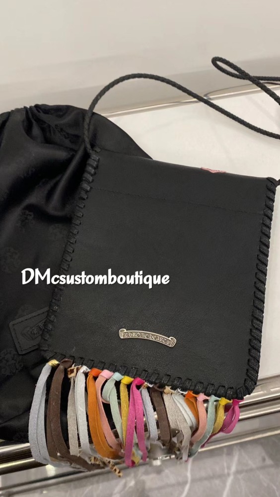 NIGO Chrome Hearts Women's Cross Labelled Tassel Cowhide Leather Crossbody Shoulder Bag Bags #nigo99549