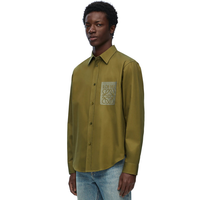 NIGO Loewe Men's Spring and Autumn Solid Color Single Breasted Lapel Long Sleeve Shirt #nigo99552