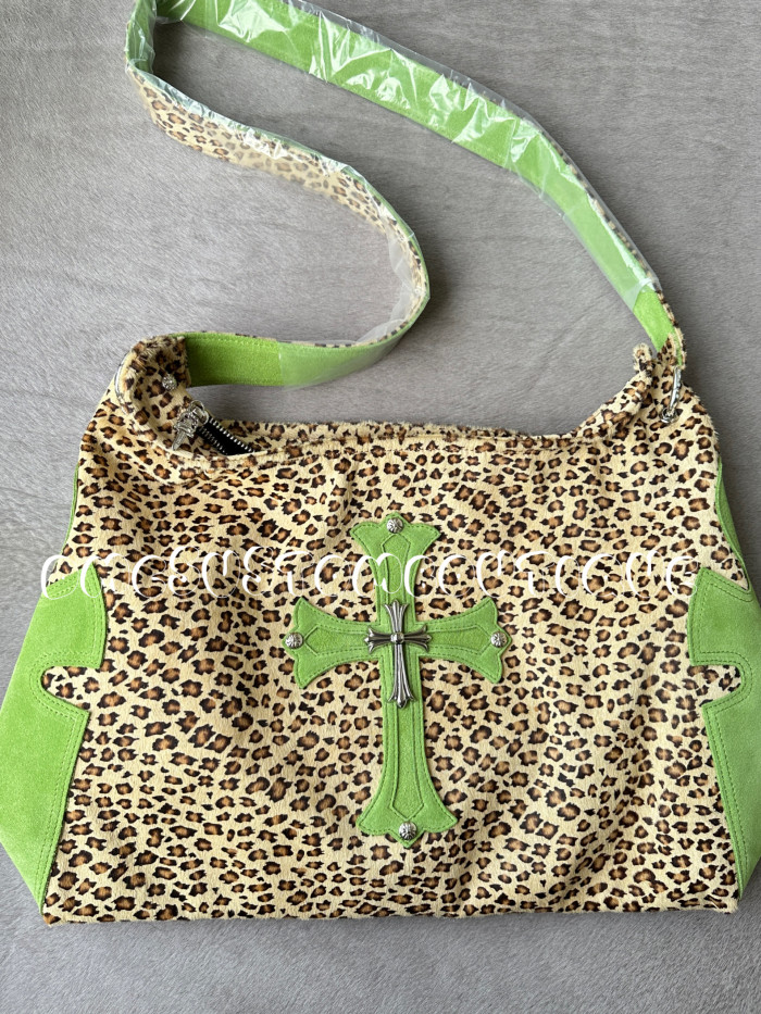 NIGO Chrome Hearts Women's Leopard Print Cowhide Leather Shoulder Crossbody Bag Bags #nigo99543