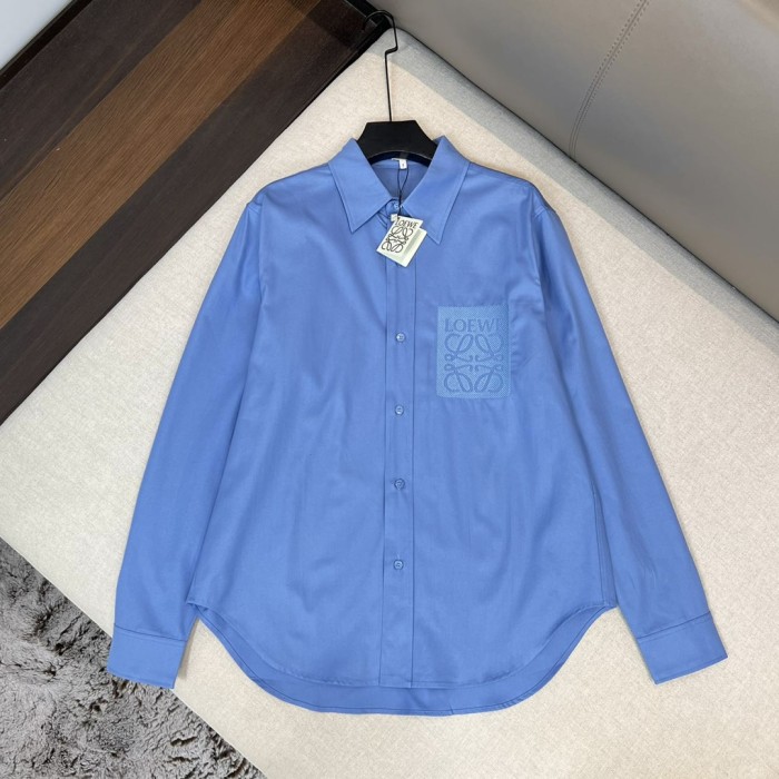 NIGO Loewe Men's Spring and Autumn Solid Color Single Breasted Lapel Long Sleeve Shirt #nigo99552