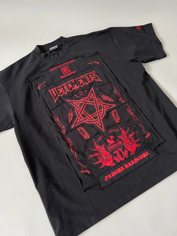 NIGO Vetements Men's Summer Black Letter Print Round Neck Cotton Short Sleeve T-Shirt #nigo99556