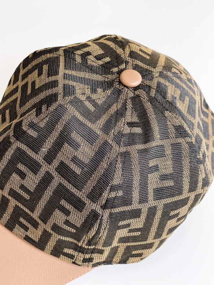 NIGO Fendi Women's Brown FF Jacquard Fabric Baseball Cap Hat #nigo99553