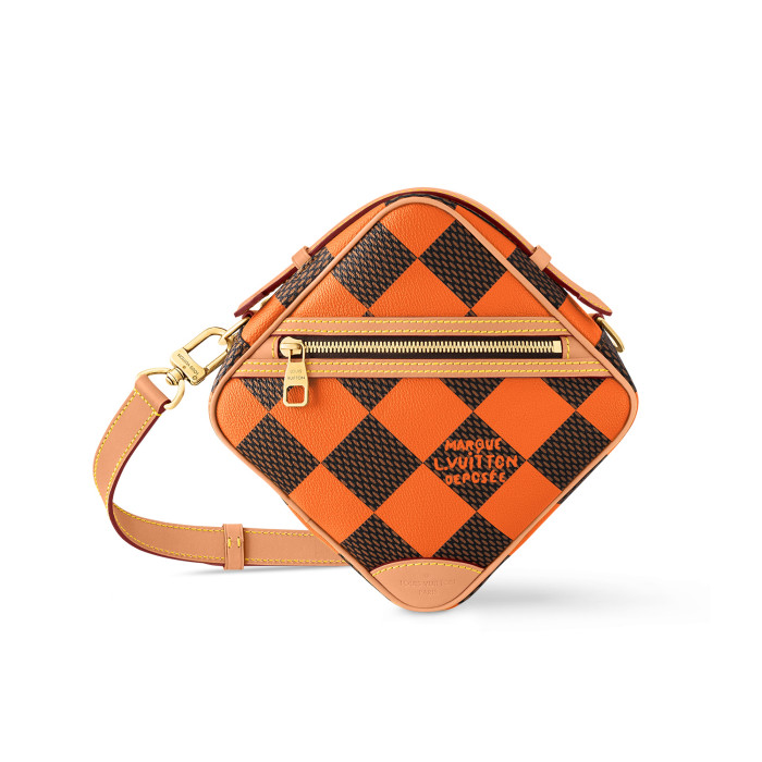 NIGO Chess Messenger Louis Vuitton Men's Removable Adjustable Shoulder Strap Zipper Closure Leather Shoulder Crossbody Bag Bags #nigo99563