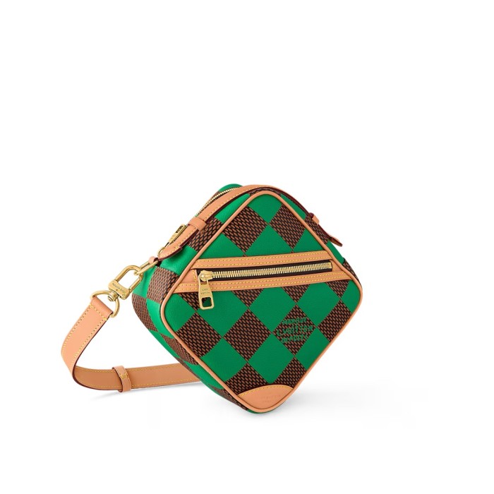 NIGO Chess Messenger Louis Vuitton Men's Removable Adjustable Shoulder Strap Zipper Closure Leather Shoulder Crossbody Bag Bags #nigo99563