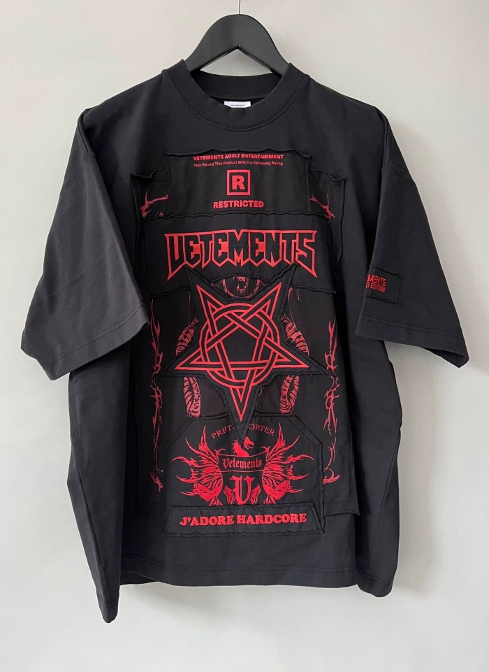 NIGO Vetements Men's Summer Black Letter Print Round Neck Cotton Short Sleeve T-Shirt #nigo99556