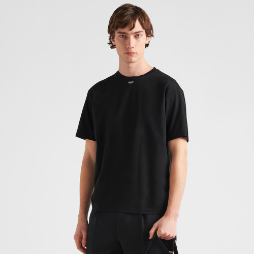 NIGO Prada Men's Spring/Summer Fashion Letter Logo Solid Color T-shirt Short sleeved Round Neck Casual Loose Comfortable Top  #nigo99576