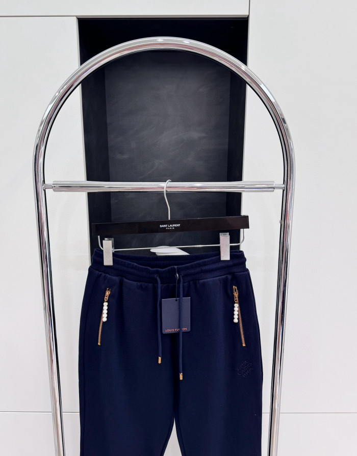 NIGO Louis Vuitton Men's Spring and Fall Letter Embroidered Ribbed Drawstring Casual Pants #nigo99571