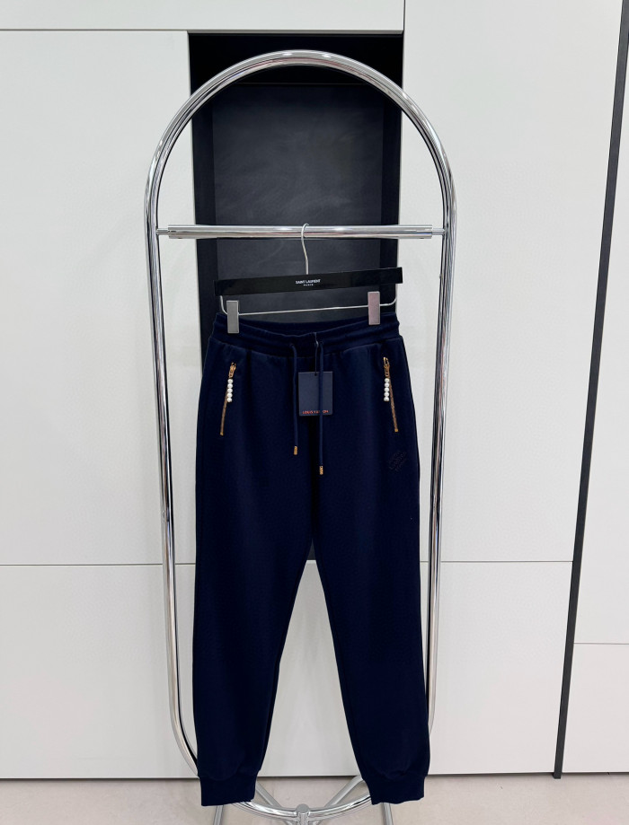 NIGO Louis Vuitton Men's Spring and Fall Letter Embroidered Ribbed Drawstring Casual Pants #nigo99571