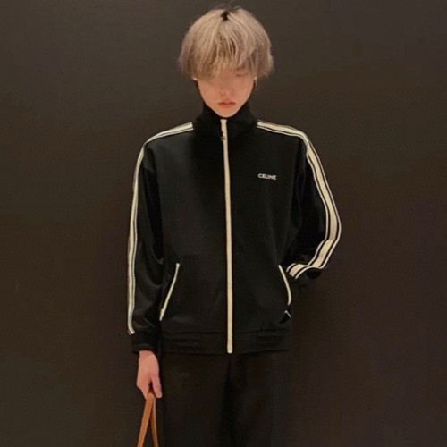 NIGO Celine Women's And Men's Spring/summer New Product Logo Sports And Casual Set Striped Letter Black Casual Loose Jacket Long Wide Leg Casual Pants #nigo99577
