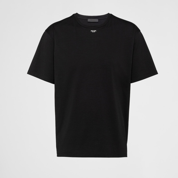 NIGO Prada Men's Spring/Summer Fashion Letter Logo Solid Color T-shirt Short sleeved Round Neck Casual Loose Comfortable Top  #nigo99576