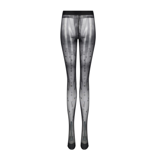 NIGO Louis Vuitton Women's Logo Jacquard Flocking Fabric Black Stocking Socks #nigo99572