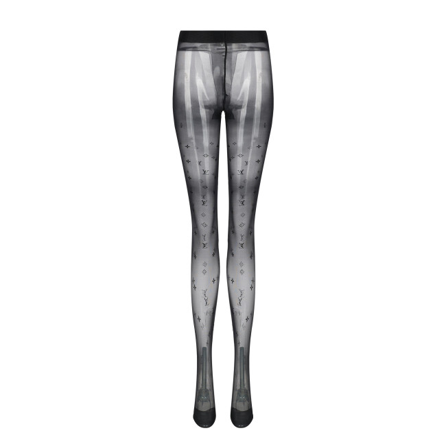 NIGO Louis Vuitton Women's Logo Jacquard Flocking Fabric Black Stocking Socks #nigo99572