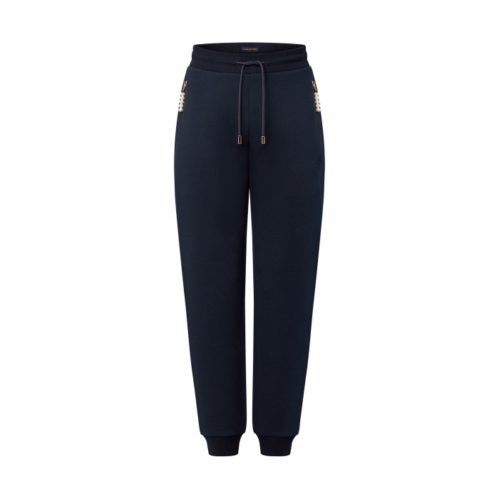 NIGO Louis Vuitton Men's Spring and Fall Letter Embroidered Ribbed Drawstring Casual Pants #nigo99571