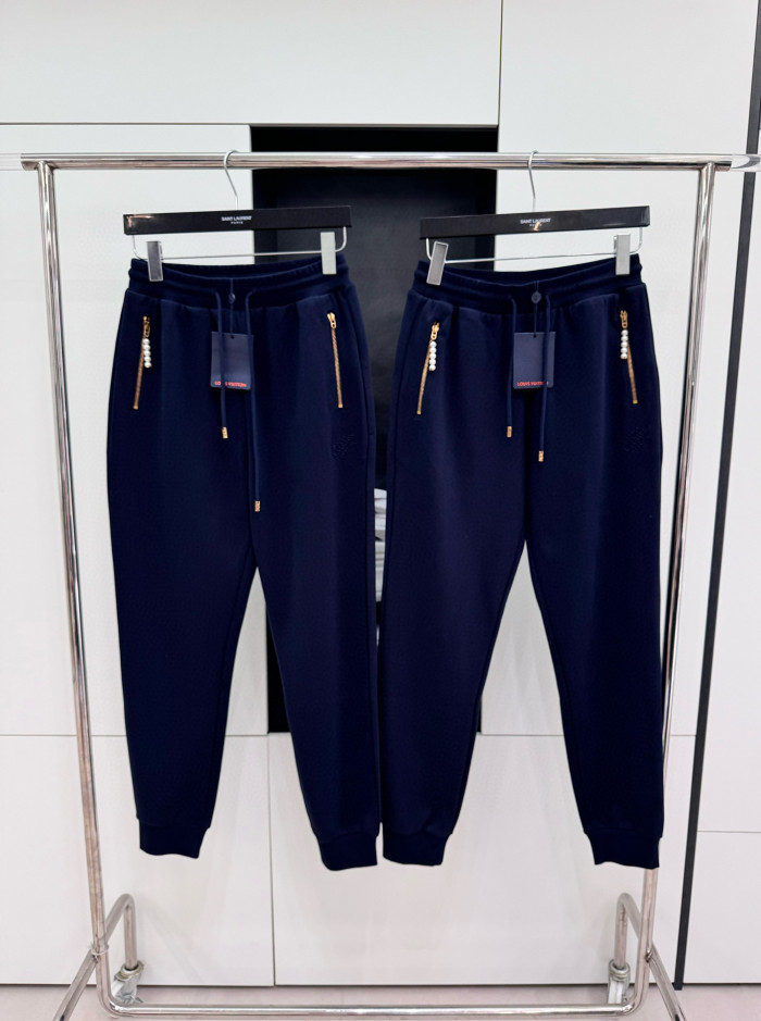 NIGO Louis Vuitton Men's Spring and Fall Letter Embroidered Ribbed Drawstring Casual Pants #nigo99571