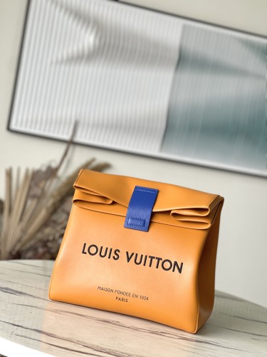 NIGO Louis Vuitton Sandwich Men's Yellow Soft Cowhide Handbag Bag Bags #nigo99582