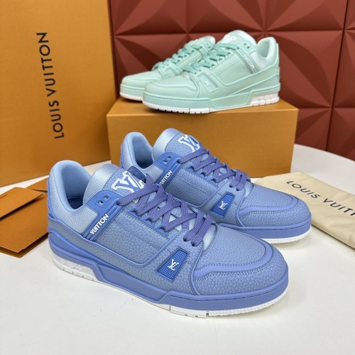 NIGO Louis Vuitton Men's Round Toe Thick Bottom Lace Up Low Top Board Shoes Leather Shoes #nigo99615