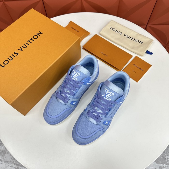 NIGO Louis Vuitton Men's Round Toe Thick Bottom Lace Up Low Top Board Shoes Leather Shoes #nigo99615