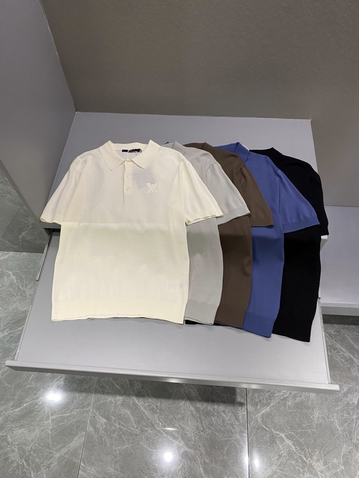 NIGO Louis Vuitton Men's Summer Solid Color Logo Letter Embroidered Polo Shirt Short Sleeve T-Shirt #nigo99613