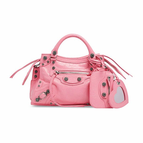 Half-price Goods  NIGO Balenciaga Motorcycle Handbag Leather Zipper Metal Rivet Made Old Pendant Bag Bags #nigo71239