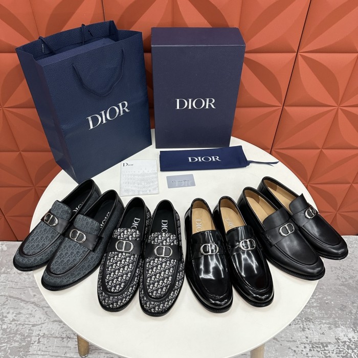 NIGO Dior Men's Spring/Summer Granville Round Toe Calf Leather Loafers Shoes #nigo99616