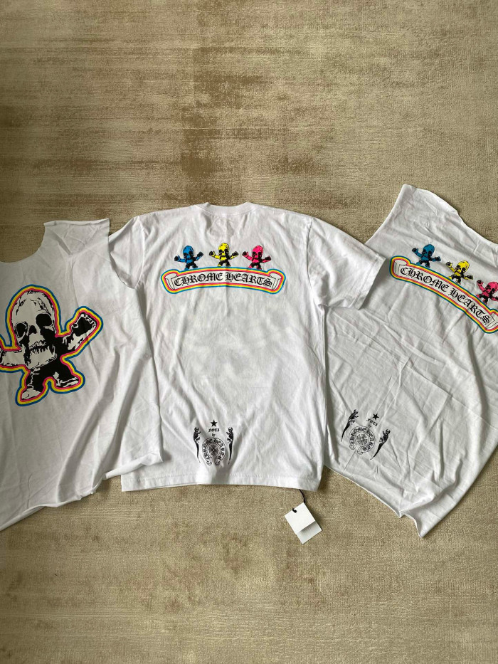 NIGO Chrome Hearts Men's Summer Graffiti Graphic Round Face Cotton Short Sleeve T-Shirt #nigo99627
