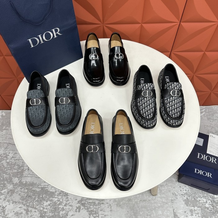 NIGO Dior Men's Spring/Summer Granville Round Toe Calf Leather Loafers Shoes #nigo99616