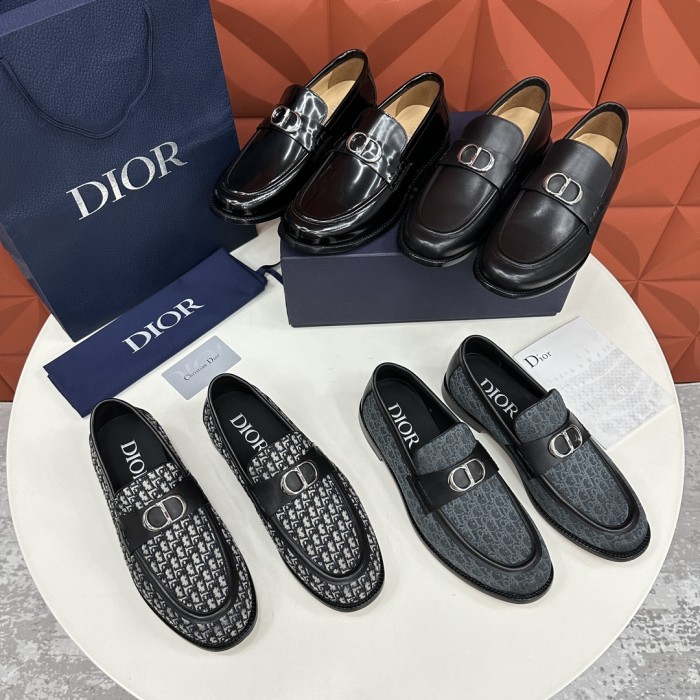 NIGO Dior Men's Spring/Summer Granville Round Toe Calf Leather Loafers Shoes #nigo99616