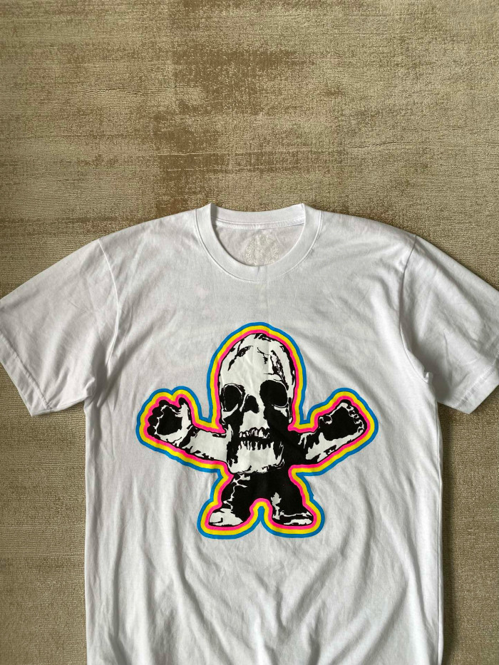 NIGO Chrome Hearts Men's Summer Graffiti Graphic Round Face Cotton Short Sleeve T-Shirt #nigo99627