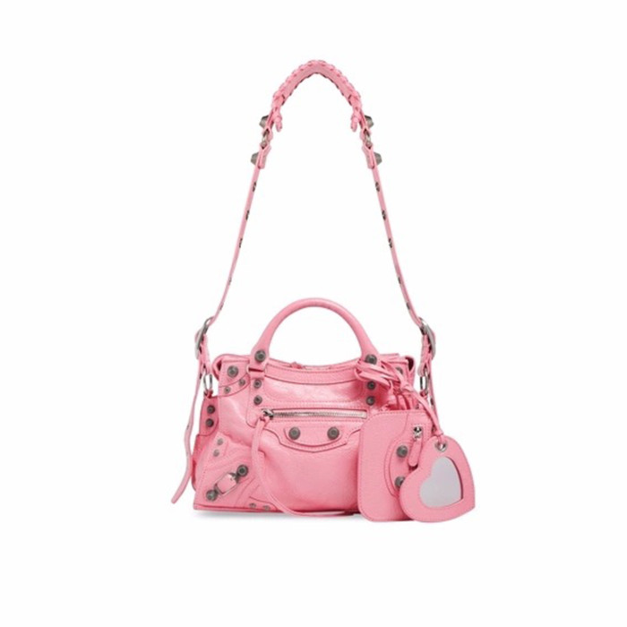 Half-price Goods  NIGO Balenciaga Motorcycle Handbag Leather Zipper Metal Rivet Made Old Pendant Bag Bags #nigo71239