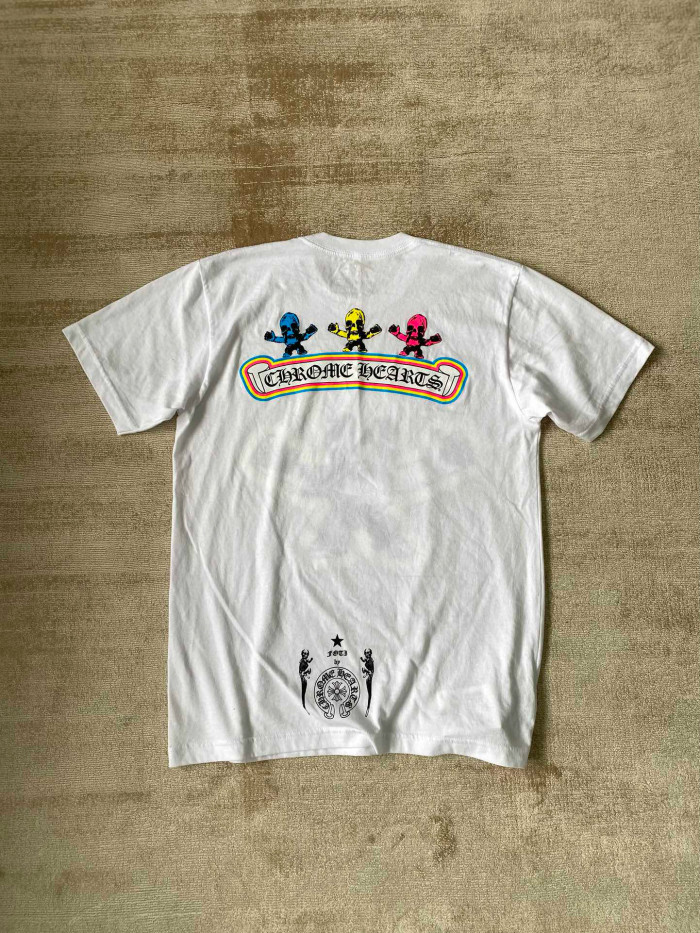 NIGO Chrome Hearts Men's Summer Graffiti Graphic Round Face Cotton Short Sleeve T-Shirt #nigo99627