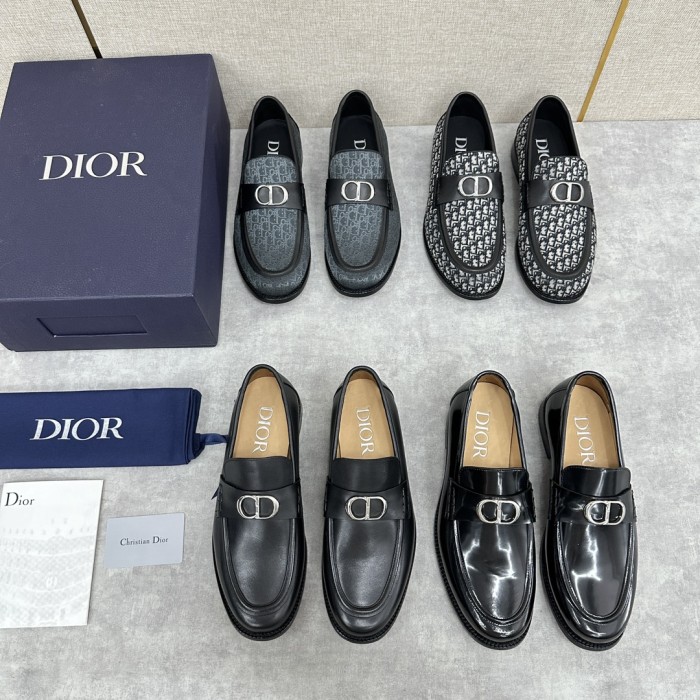 NIGO Dior Men's Spring/Summer Granville Round Toe Calf Leather Loafers Shoes #nigo99616
