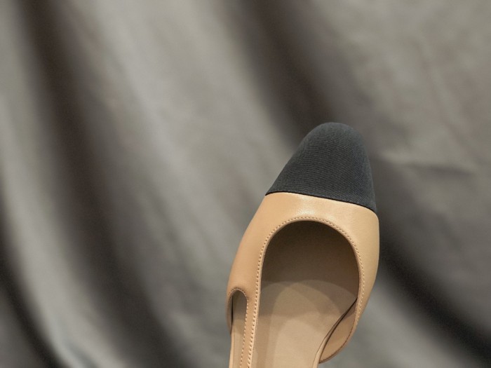 NIGO Chanel Spring/Summer Fashion Color Block Low Heel Sandals Sheepskin Thick Heel High Heels # nigo71248