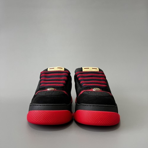 NIGO Gucci Women's Screener +GG Canvas Fatting Leather Thick Bottom Lacing Low Top Sneakers Shoes #nigo99632