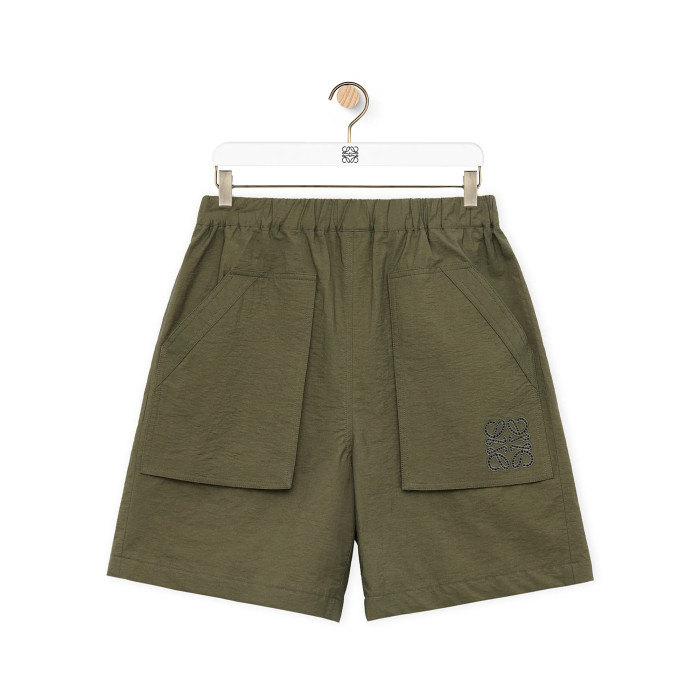 NIGO Loewe Men's and Women's Summer Solid Color Logo Embroidered Pocket Casual Shorts #nigo99662