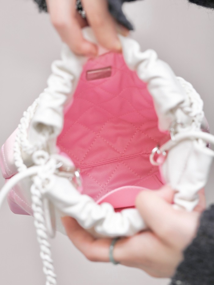 NIGO Chanel Women's Gradient Color Logo Drawstring Closure Calfskin Crossbody Shoulder Bag Bags #nigo99663