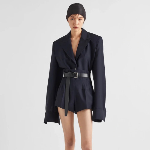NIGO Prada Women's Spring/summer Fashion Single Breasted Suit Shorts Set Wool Casual Jacket Pleated Loose Pants Ngvp #nigo8327