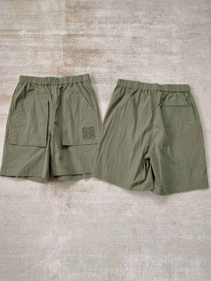 NIGO Loewe Men's and Women's Summer Solid Color Logo Embroidered Pocket Casual Shorts #nigo99662