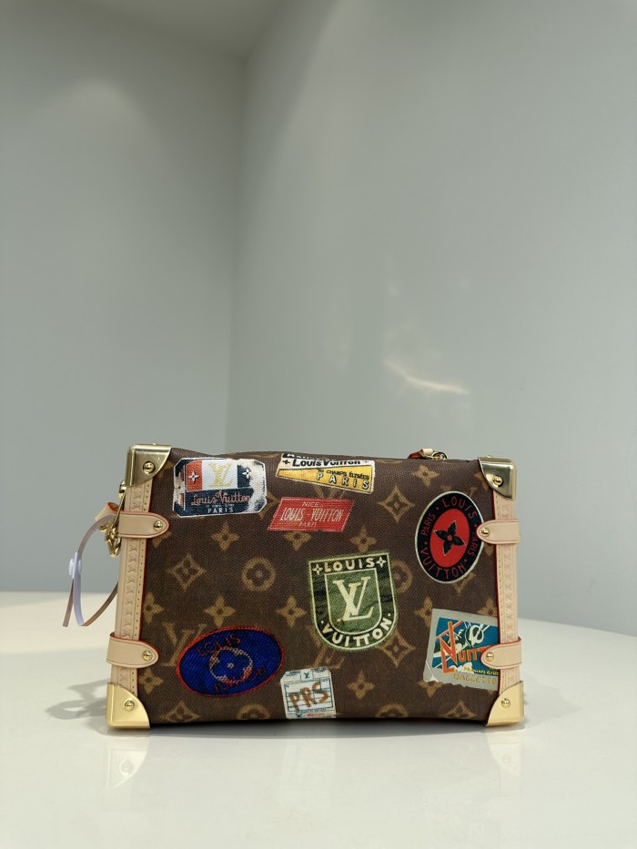 NIGO Louis Vuitton Side Trunk Women's Flight Mode Vintage Iconic Monogrammed Coated Canvas Shoulder Crossbody Tote Bag #nigo99676
