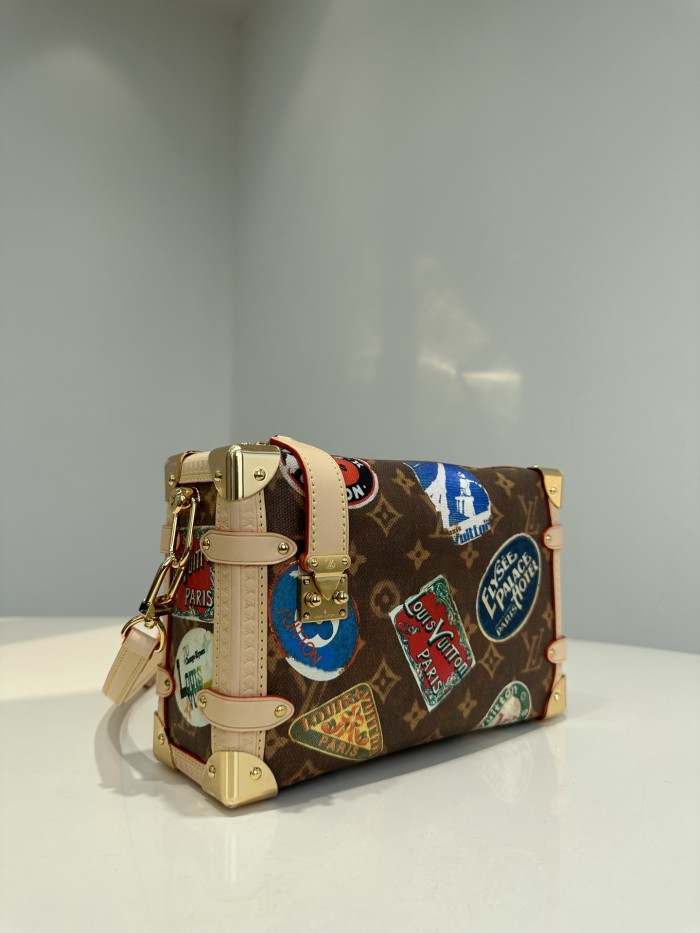 NIGO Louis Vuitton Side Trunk Women's Flight Mode Vintage Iconic Monogrammed Coated Canvas Shoulder Crossbody Tote Bag #nigo99676