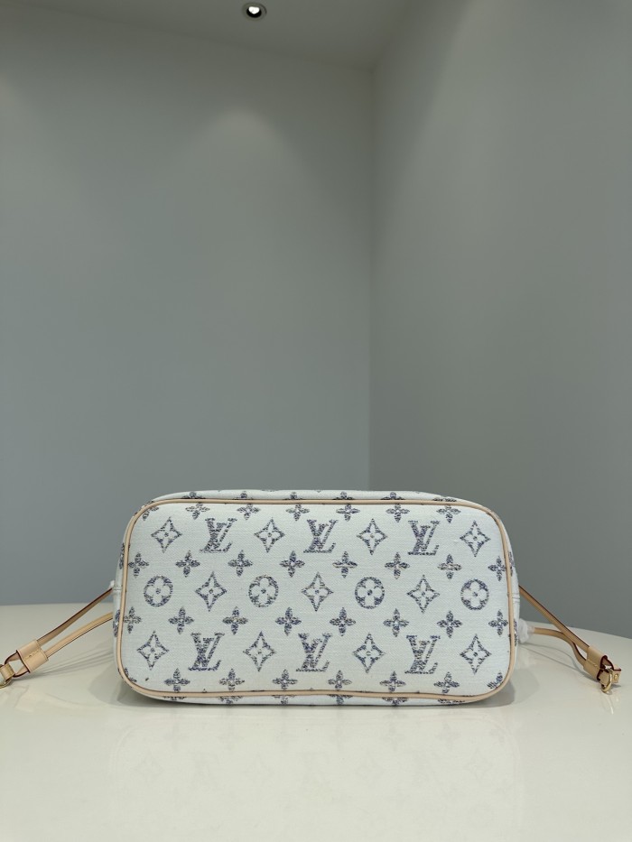NIGO Louis Vuitton Neverfull Nautical MM Embossed White Light Brown Coated Canvas Shoulder Crossbody Tote Bag Bags #nigo99683