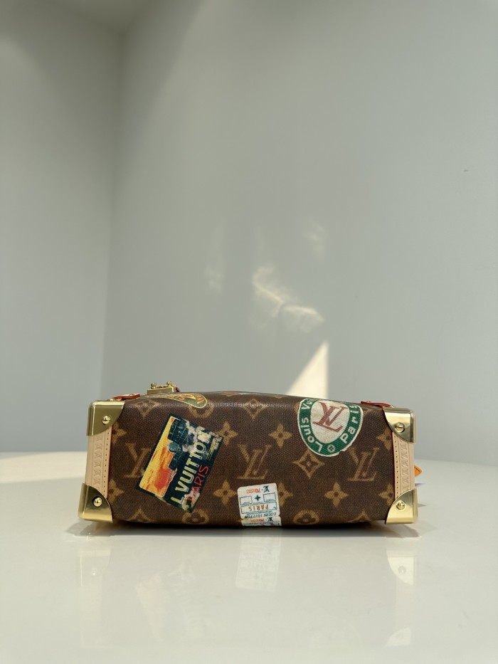 NIGO Louis Vuitton Side Trunk Women's Flight Mode Vintage Iconic Monogrammed Coated Canvas Shoulder Crossbody Tote Bag #nigo99676