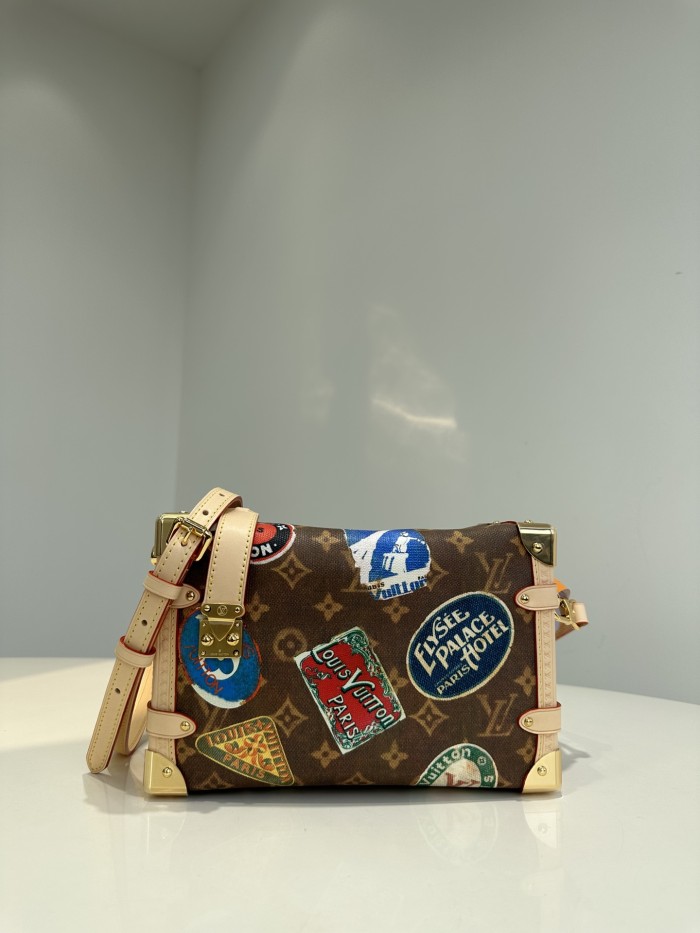 NIGO Louis Vuitton Side Trunk Women's Flight Mode Vintage Iconic Monogrammed Coated Canvas Shoulder Crossbody Tote Bag #nigo99676