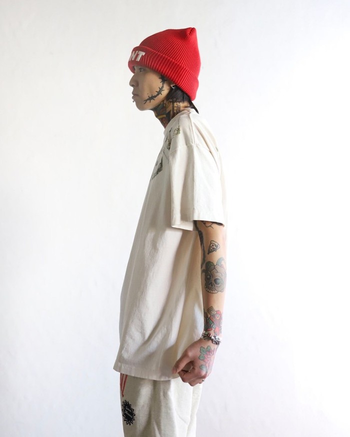 NIGO Saint Michael Men's Summer Printed Half High Neck Pullover Straight Short Sleeve Drop Sleeve T-Shirt Ngvp #nigo8367