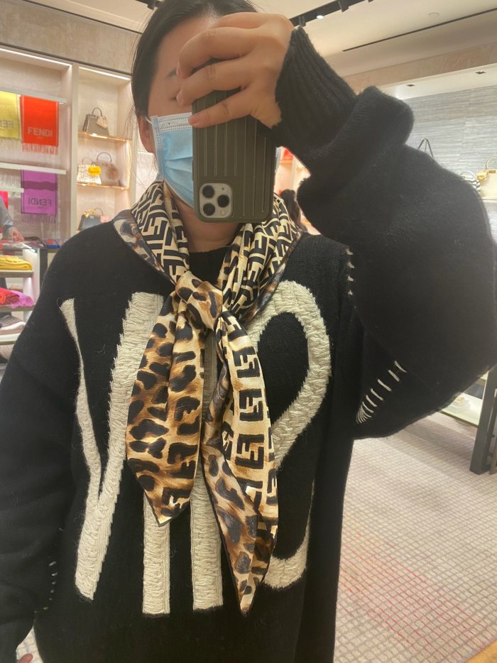 NIGO Fendi Women's Monogrammed Leopard Print Scarf #nigo99697