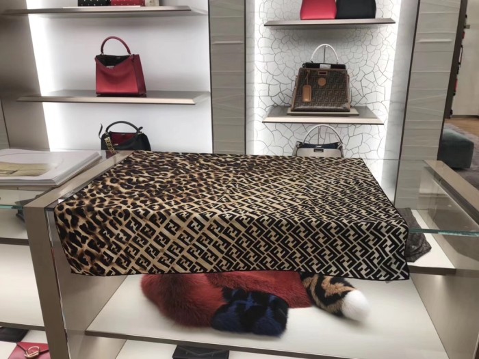NIGO Fendi Women's Monogrammed Leopard Print Scarf #nigo99697