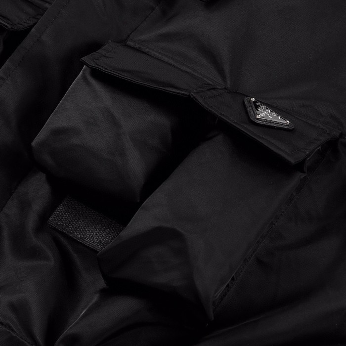 NIGO Prada Men's Spring and Fall Black Nylon Multi-Pocket Zipper Long Sleeve Jacket #nigo99721