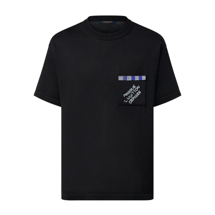 NIGO Louis Vuitton Men's Summer Beaded Letter Embellished Round Neck Cotton Short Sleeve T-Shirt #nigo99716