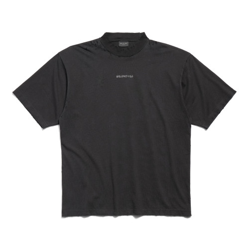 NIGO Balenciaga Men's Summer Hot Drill Logo Letter Print Black Cotton Short Sleeve T-Shirt #nigo99726