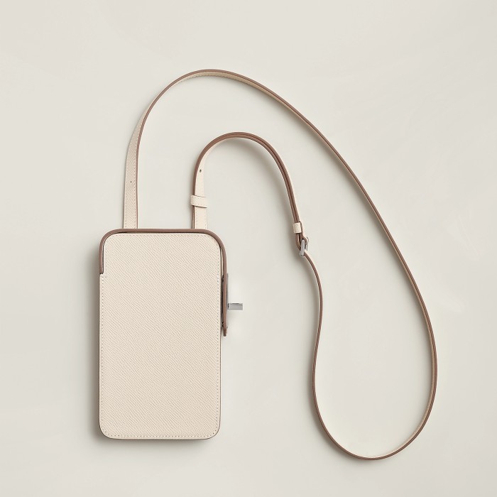 NIGO Hermes Women's Fashion Hac a Box Silver Buckle Wrangled Calfskin Phone Protection Case Casual Phone Bag Ngvp #nigo8379